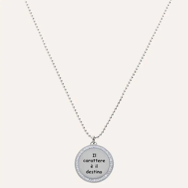 Collana in acciaio e strass