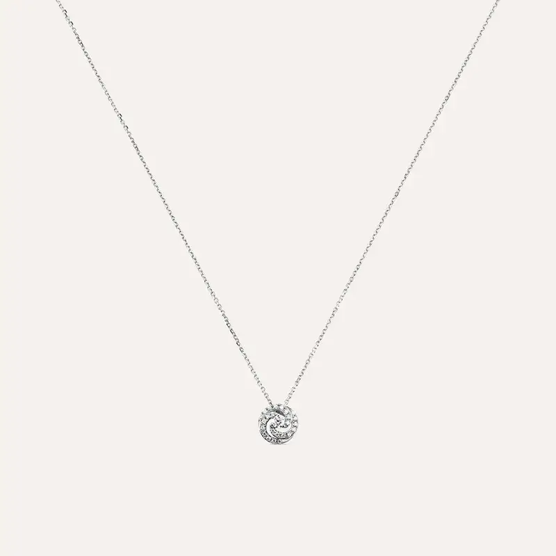 Collana in oro bianco e diamanti 0 14 ct