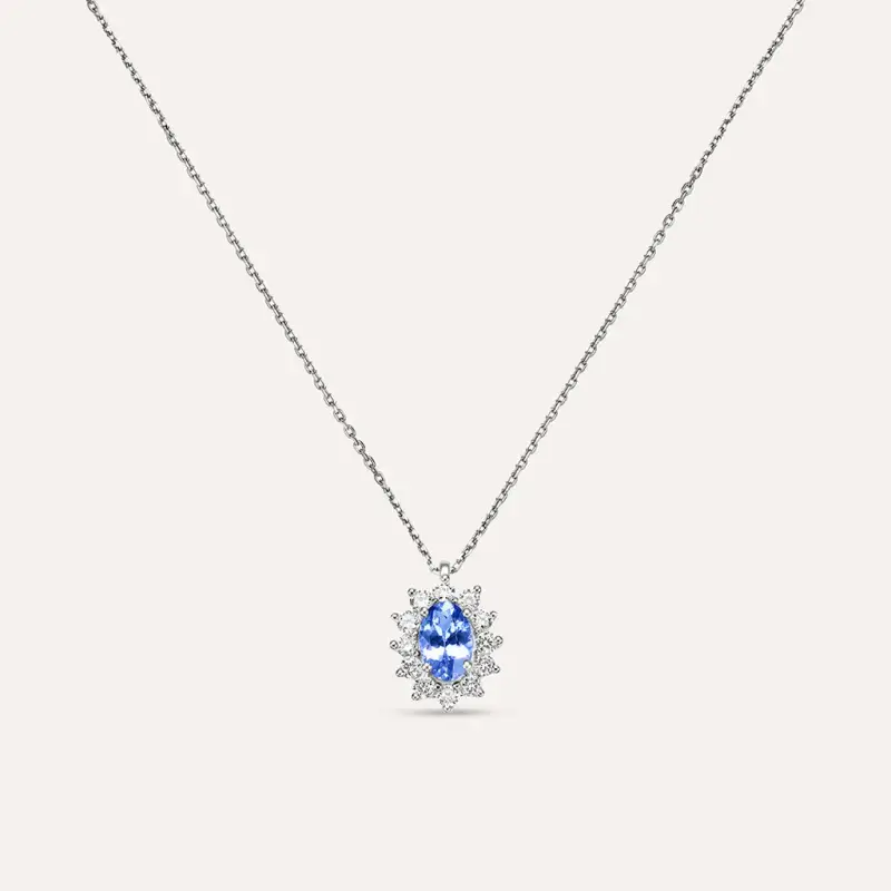 Collana Jasmine Oro Bianco Tanzanite Diamante