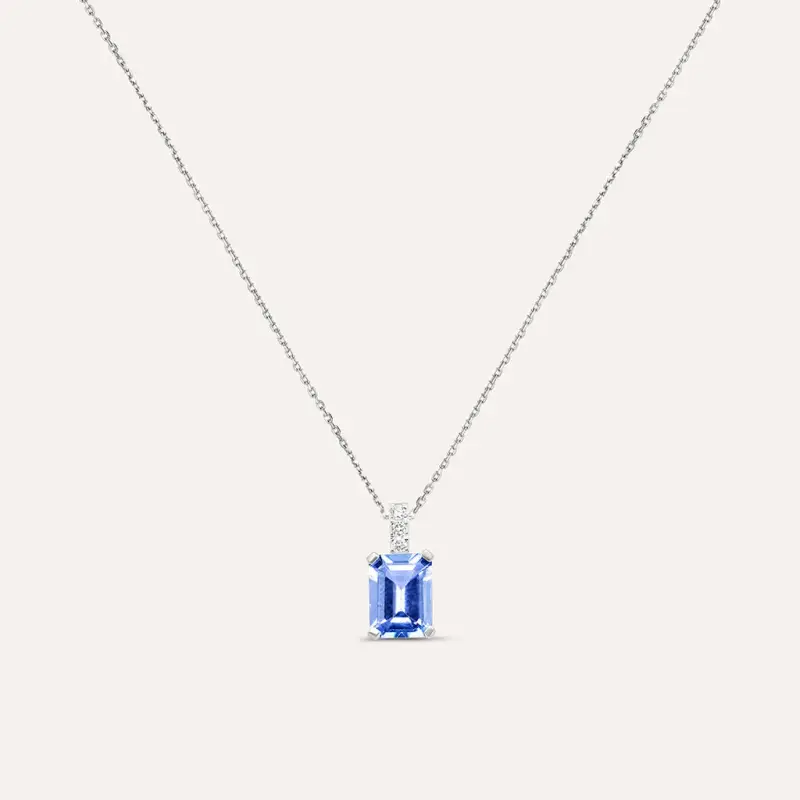 Collana Jasmine Oro Bianco Tanzanite Diamante