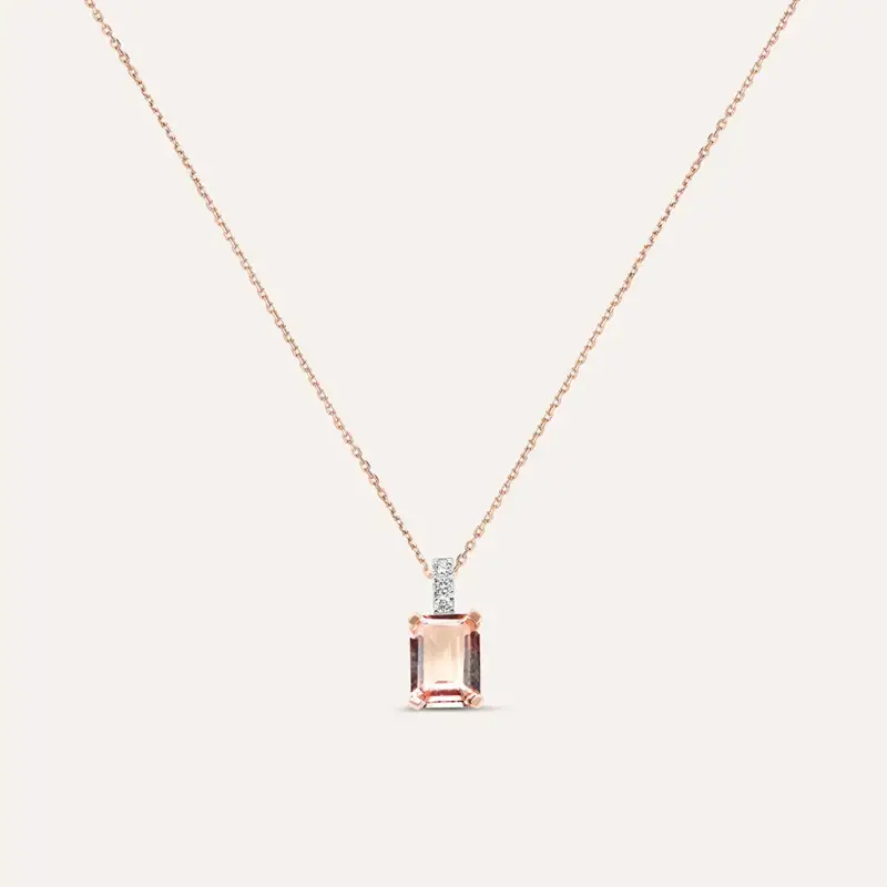 Collana Jasmine Oro Rosa Morganite Diamante