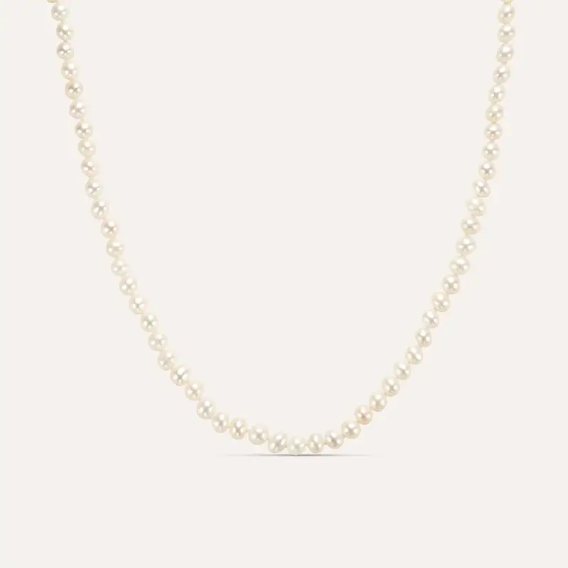 Collana L homme Or Oro Giallo Perla D Acqua Dolce