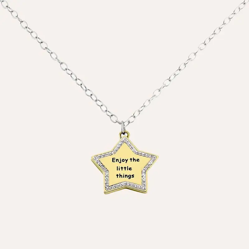 Collana Lady Message Acciaio Bicolore Philosophy e Cristalli