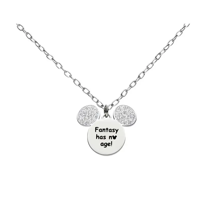 Collana Lady Message Acciaio Disney e Cristalli