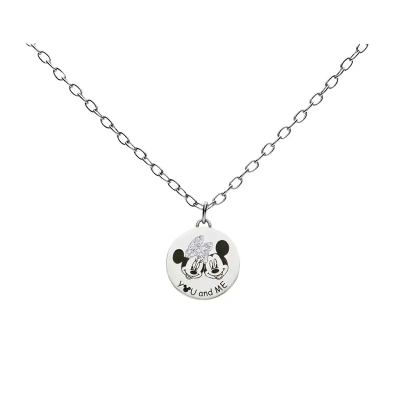 Collana Lady Message Acciaio Disney e Cristalli