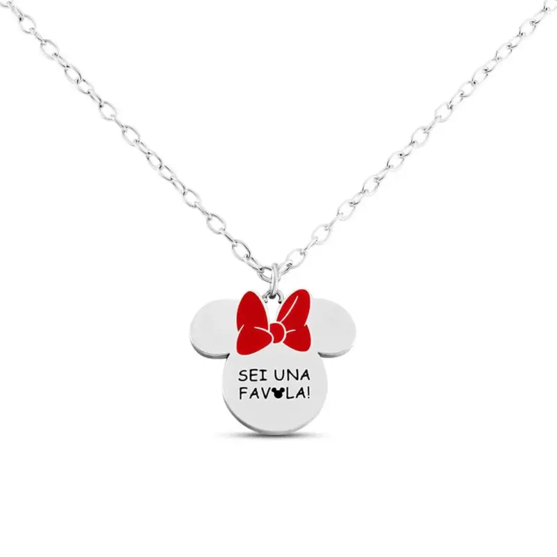 Collana Lady Message Acciaio Disney e Cristalli