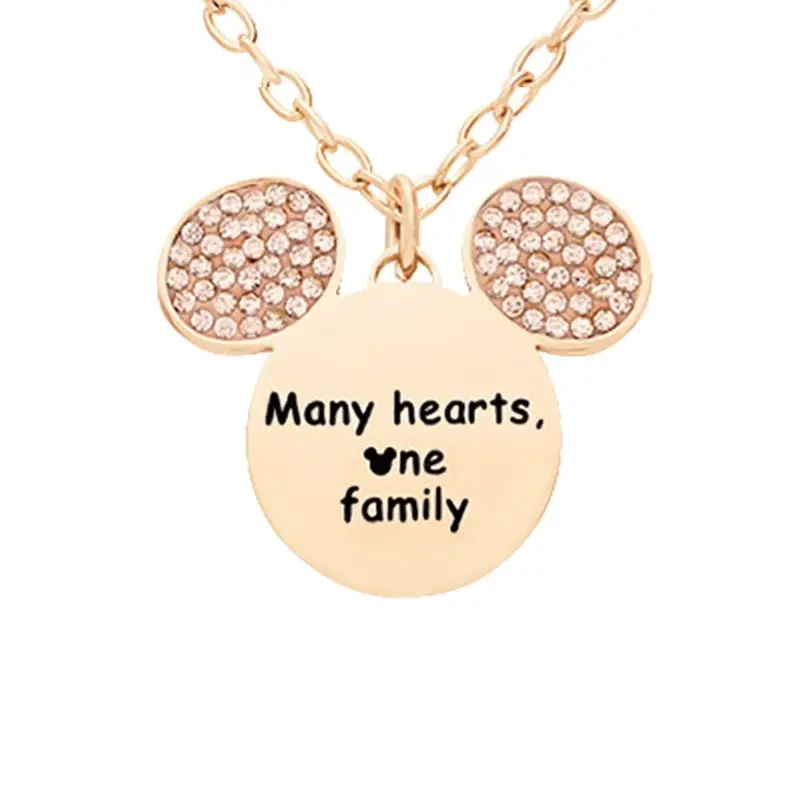 Collana Lady Message Acciaio Rosato Disney e Cristalli