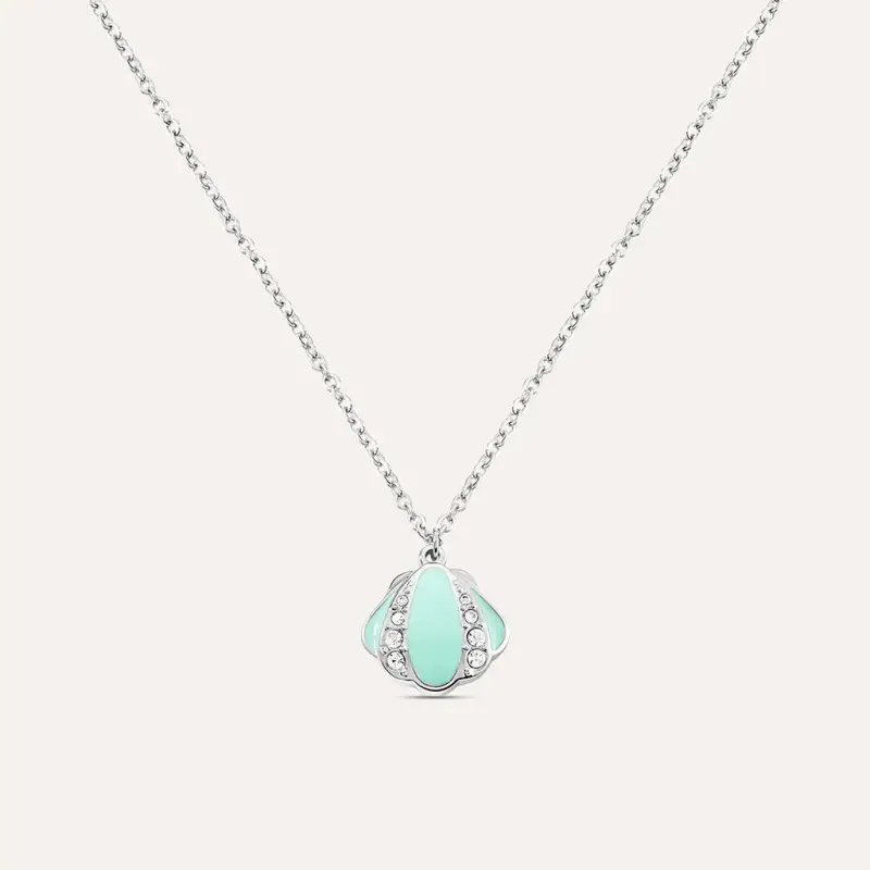 Collana Lady Sweet Acciaio Conchiglia e Cristalli