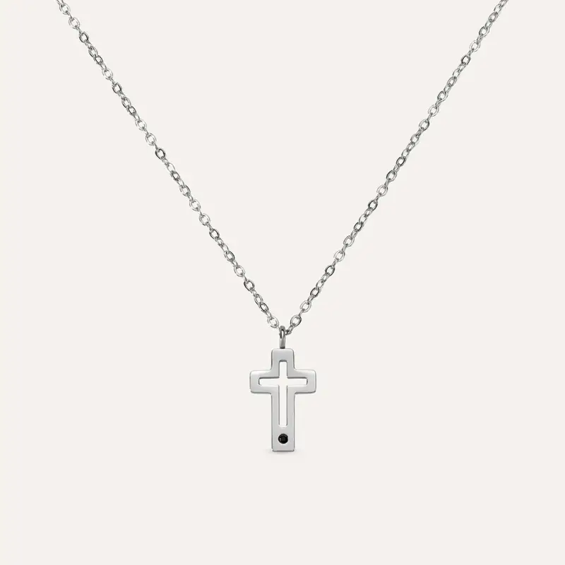 Collana Man Code Acciaio Cristallo