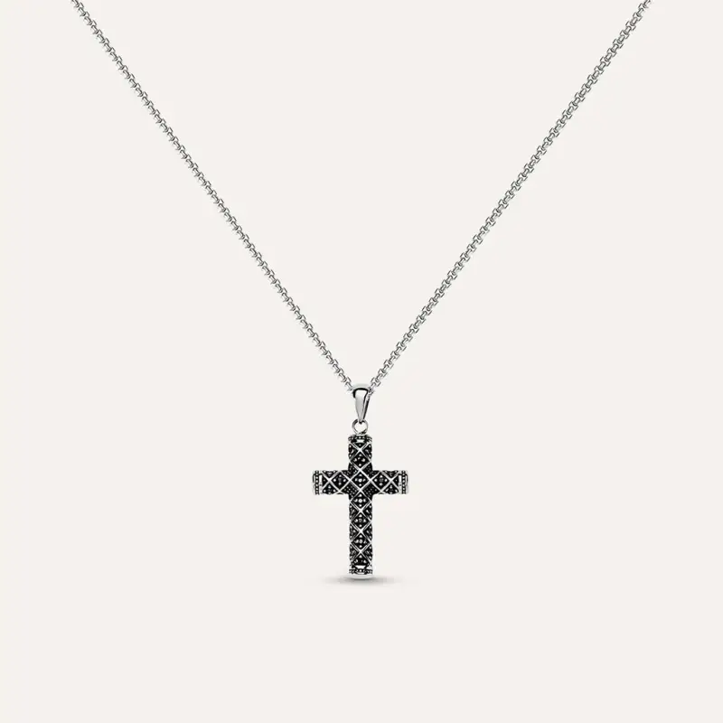 Collana Man Code Acciaio Cristallo