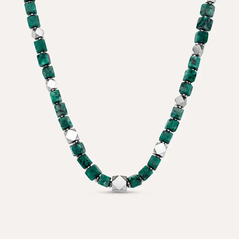 Collana Man Code Acciaio Turchese