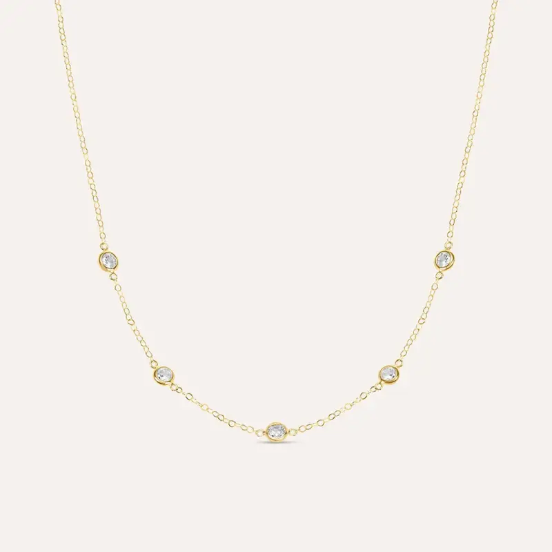 Collana Multi Punto Luce Claire Oro Giallo Cubic Zirconia