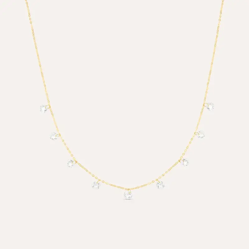 Collana Multi Punto Luce Claire Oro Giallo Cubic Zirconia