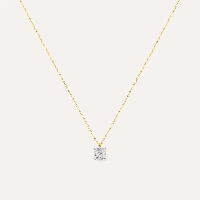 Collana Petali Oro Giallo Diamante