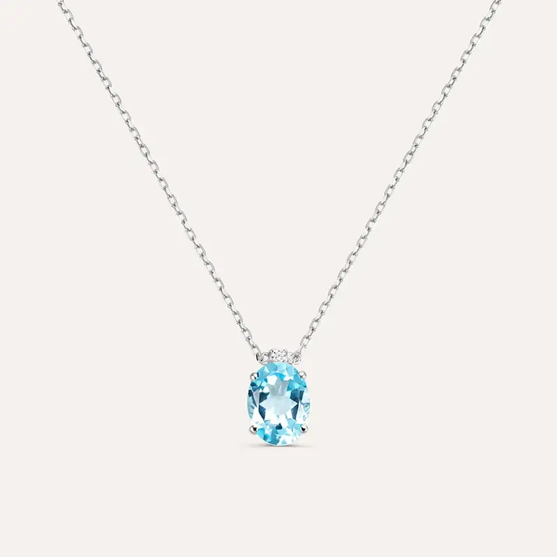 Collana Punto Luce Amélie Oro Bianco Topazio Cubic Zirconia