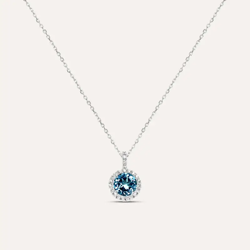 Collana Punto Luce Amélie Oro Bianco Topazio Cubic Zirconia