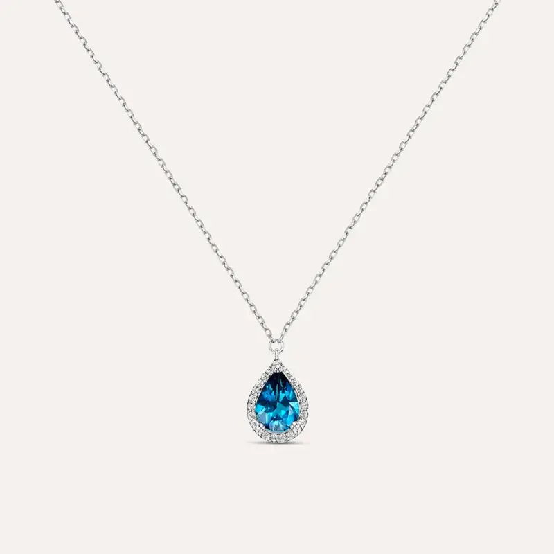Collana Punto Luce Amélie Oro Bianco Topazio Cubic Zirconia