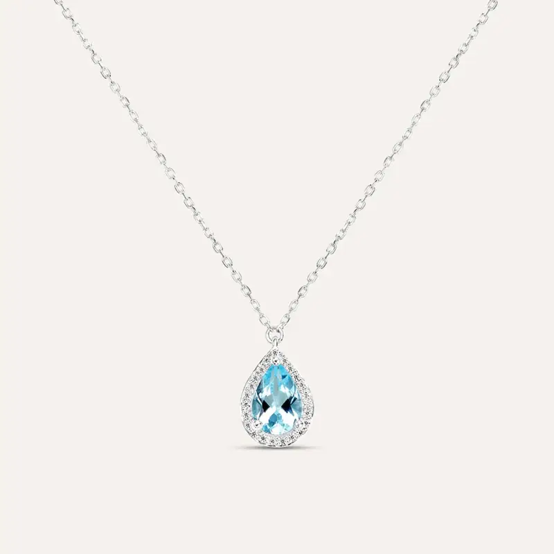 Collana Punto Luce Amélie Oro Bianco Topazio Cubic Zirconia