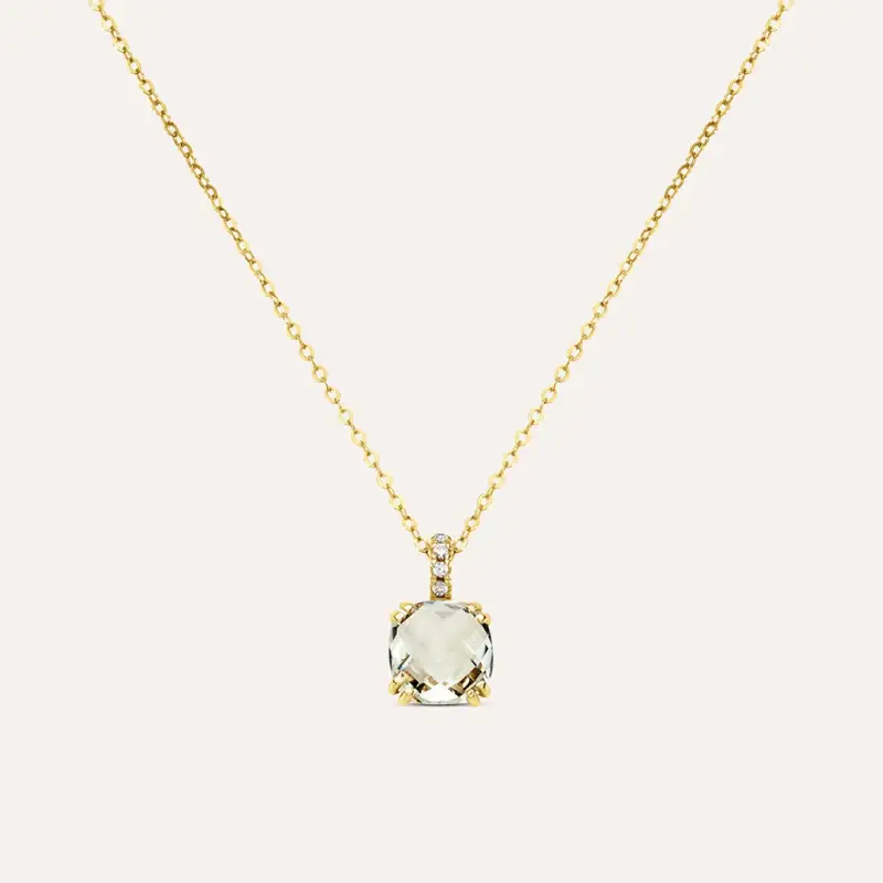 Collana Punto Luce Amélie Oro Giallo Ametista Cubic Zirconia