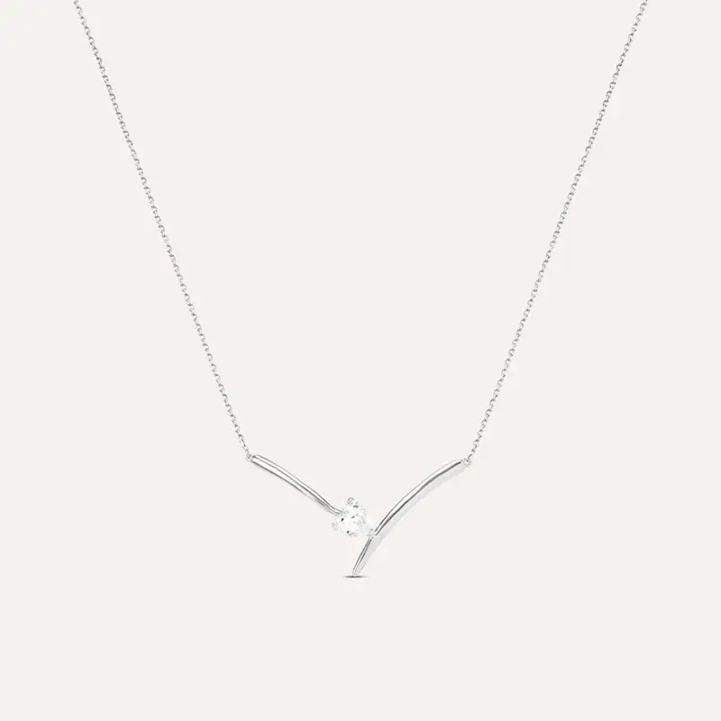 Collana Punto Luce Claire Oro Bianco Cubic Zirconia