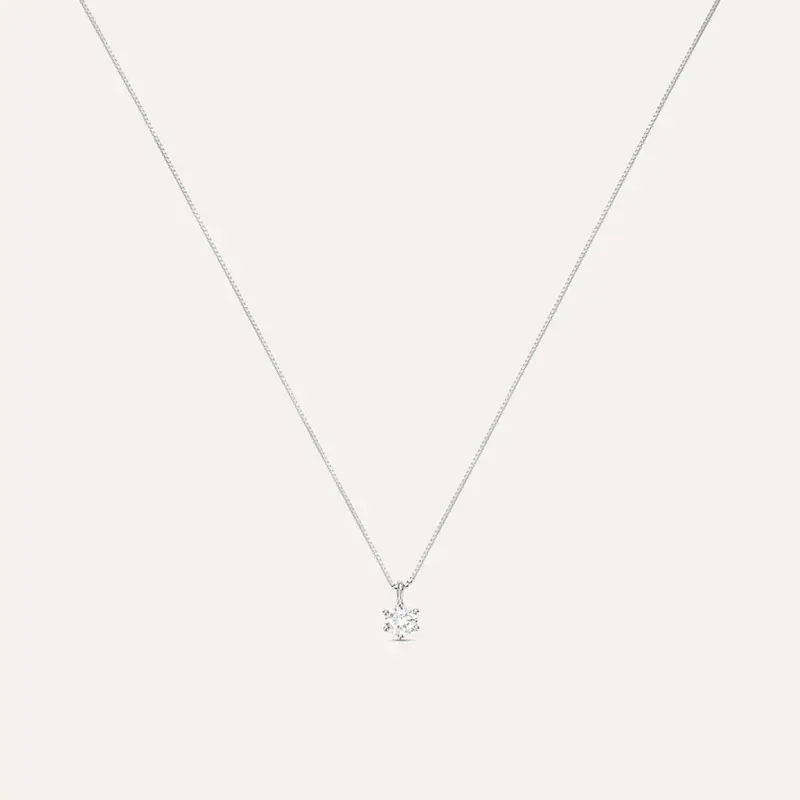 Collana Punto Luce Claire Oro Bianco Cubic Zirconia