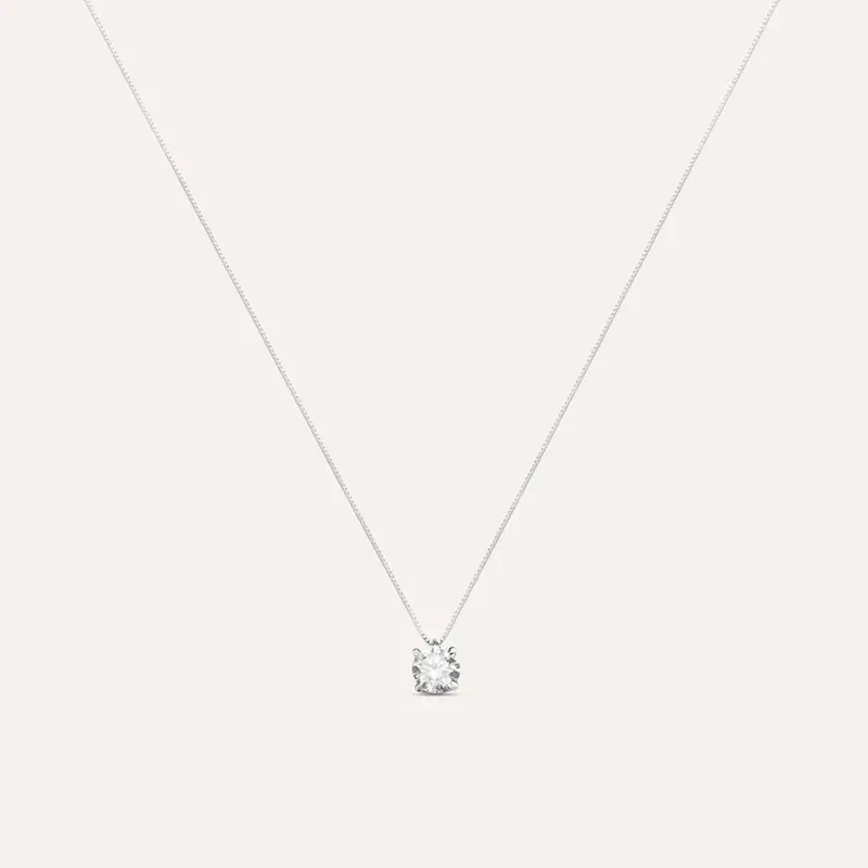 Collana Punto Luce Claire Oro Bianco Cubic Zirconia