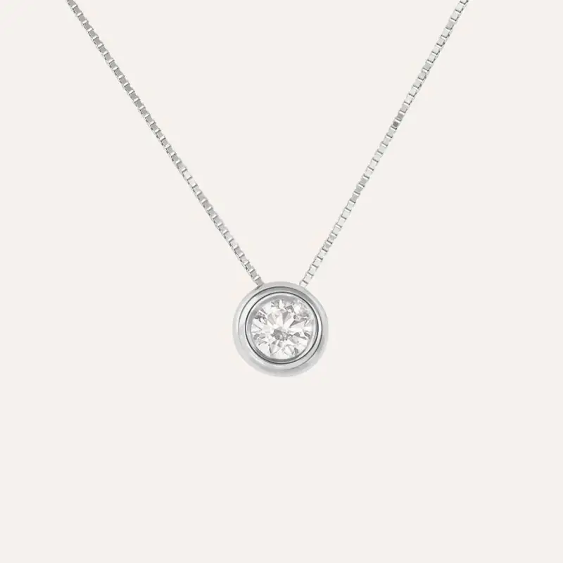 Collana Punto Luce Diamade Oro Bianco Diamante Lab-Grown