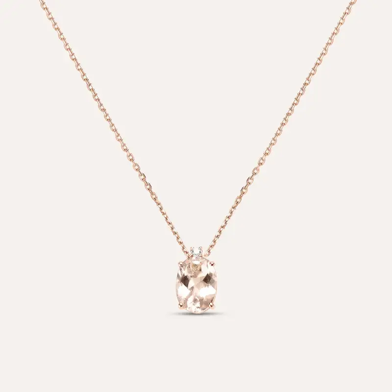 Collana Punto Luce Jasmine Oro Rosa Morganite Diamante