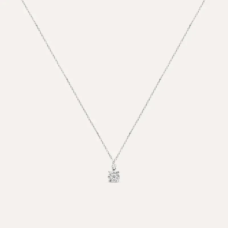 Collana Punto Luce Petali Oro Bianco Diamante