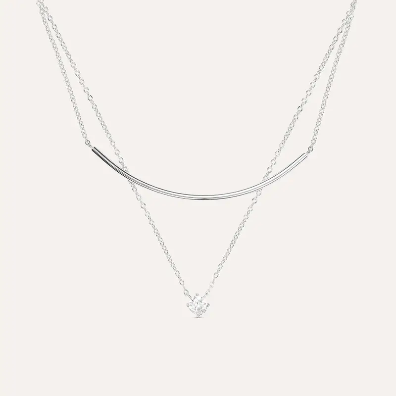 Collana Punto Luce Silver Elegance Argento Rodiato Cubic Zirconia