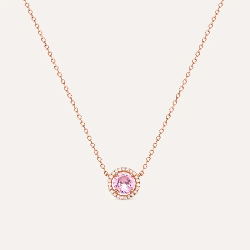 Collana Punto Luce Silver Rainbow Argento Rosa Cubic Zirconia
