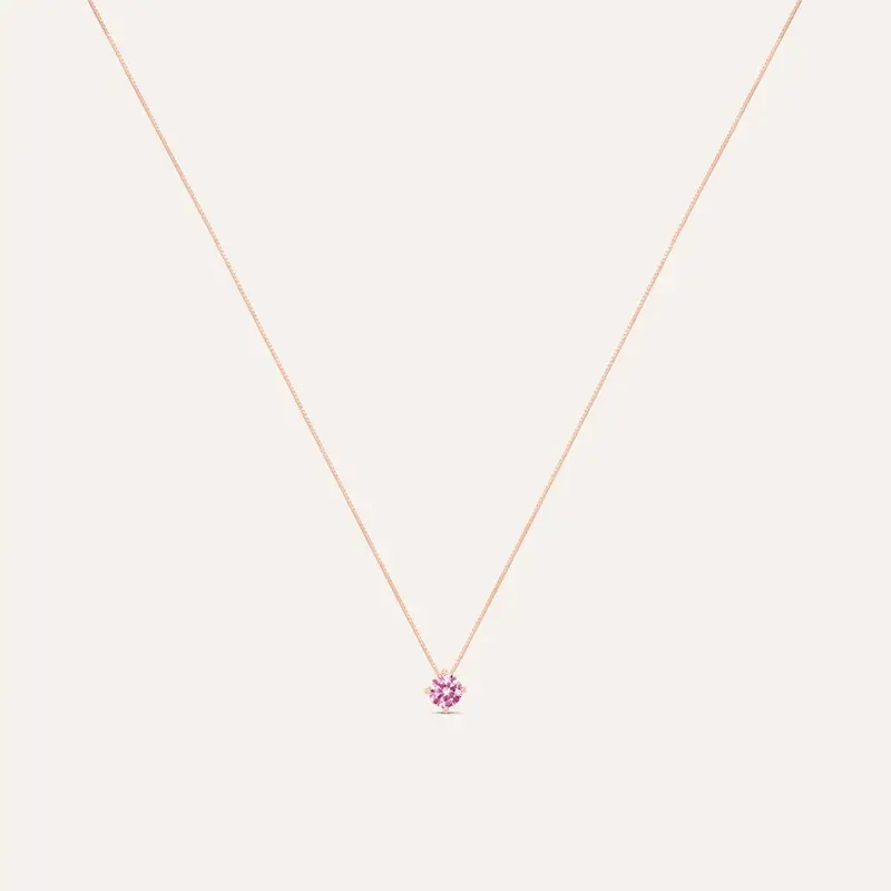 Collana Punto Luce Silver Rainbow Argento Rosa Cubic Zirconia