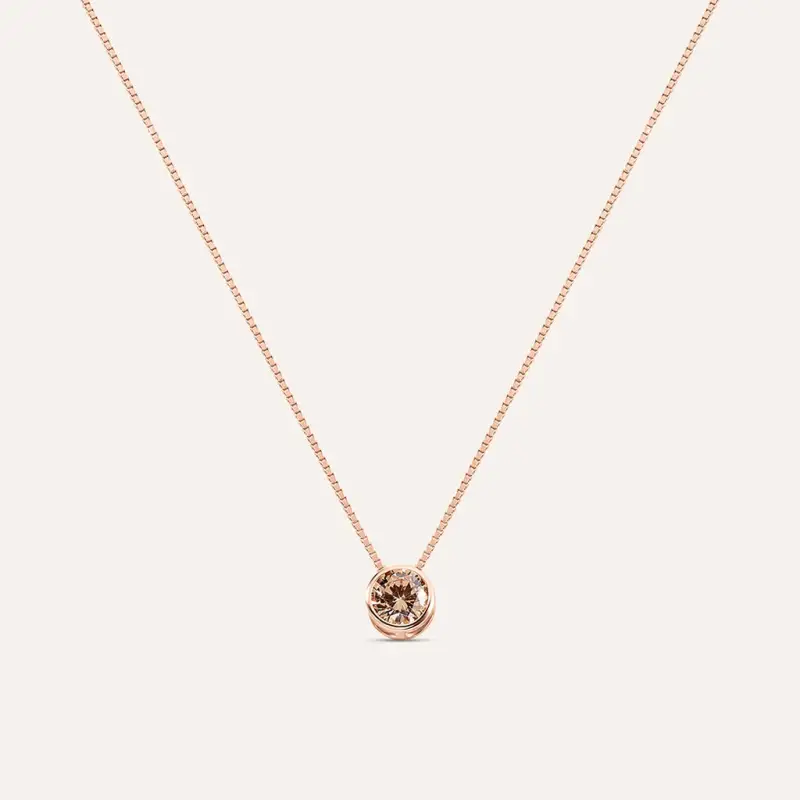 Collana Punto Luce Silver Rainbow Argento Rosa Cubic Zirconia