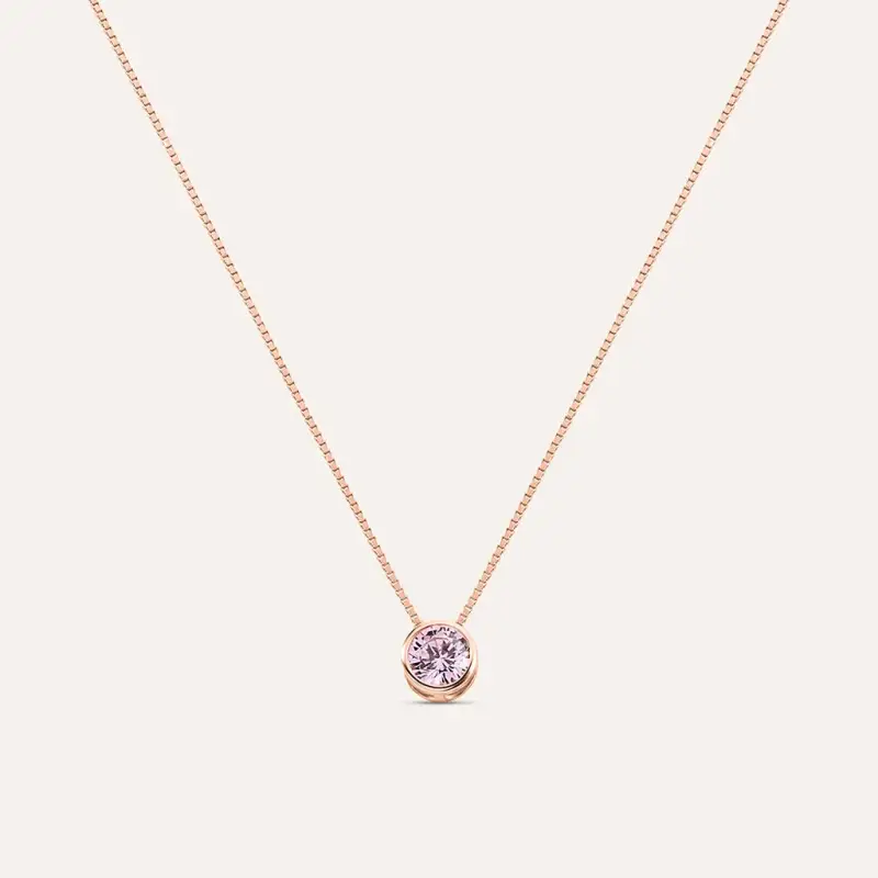 Collana Punto Luce Silver Rainbow Argento Rosa Cubic Zirconia