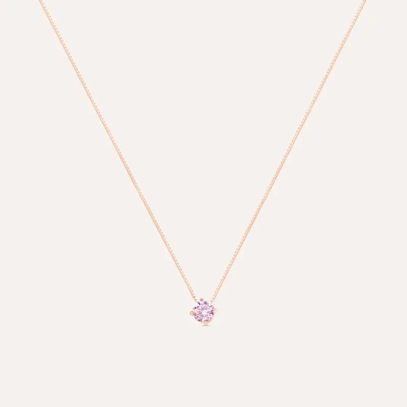 Collana Punto Luce Silver Rainbow Argento Rosa Cubic Zirconia