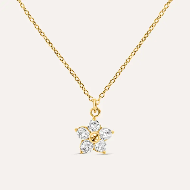 Collana Radiance Acciaio Dorato Cristallo