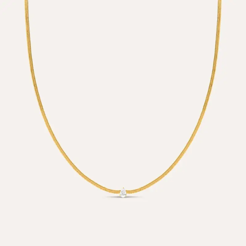 Collana Radiance Acciaio Dorato Cristallo