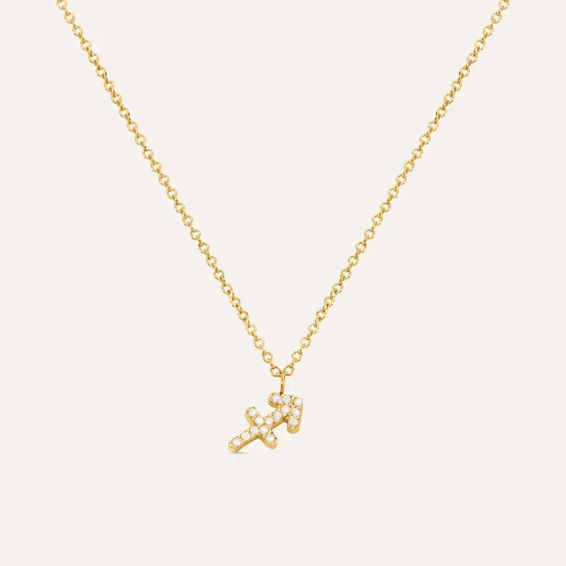 Collana Radiance Acciaio Dorato Cubic Zirconia