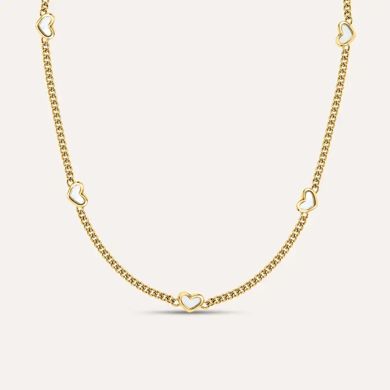 Collana Radiance Acciaio Dorato Madreperla