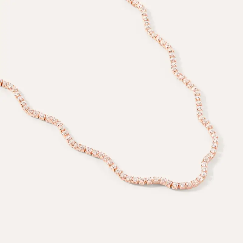 Collana Romantic Shine Ottone Rosa Cristallo miniatura 2