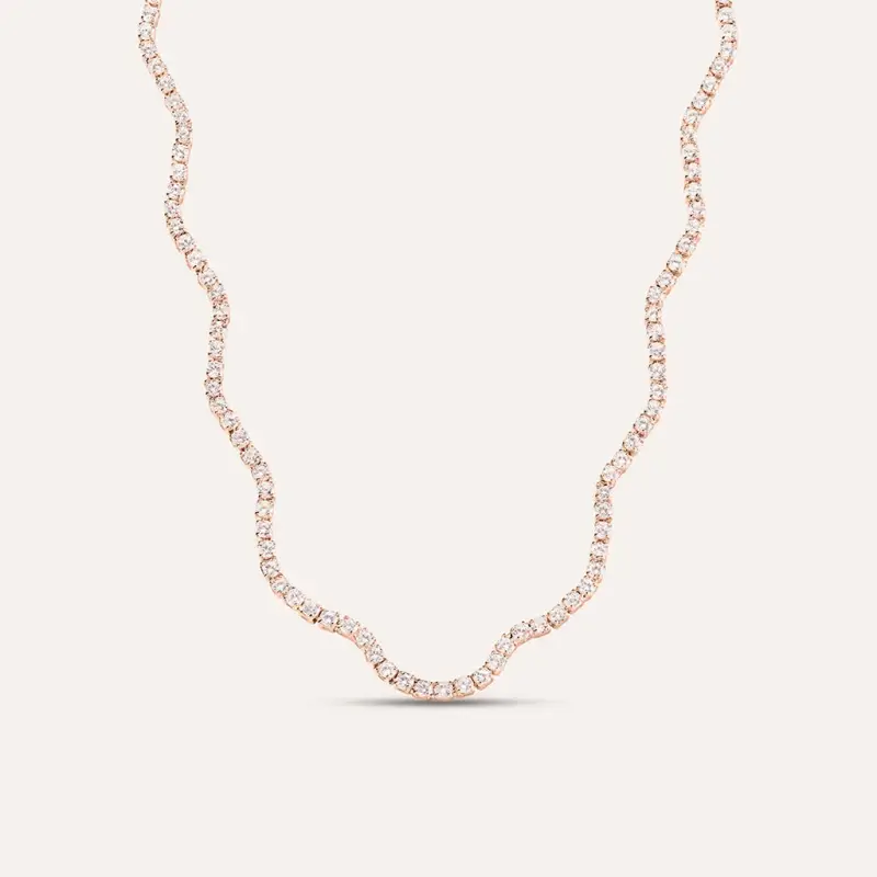 Collana Romantic Shine Ottone Rosa Cristallo