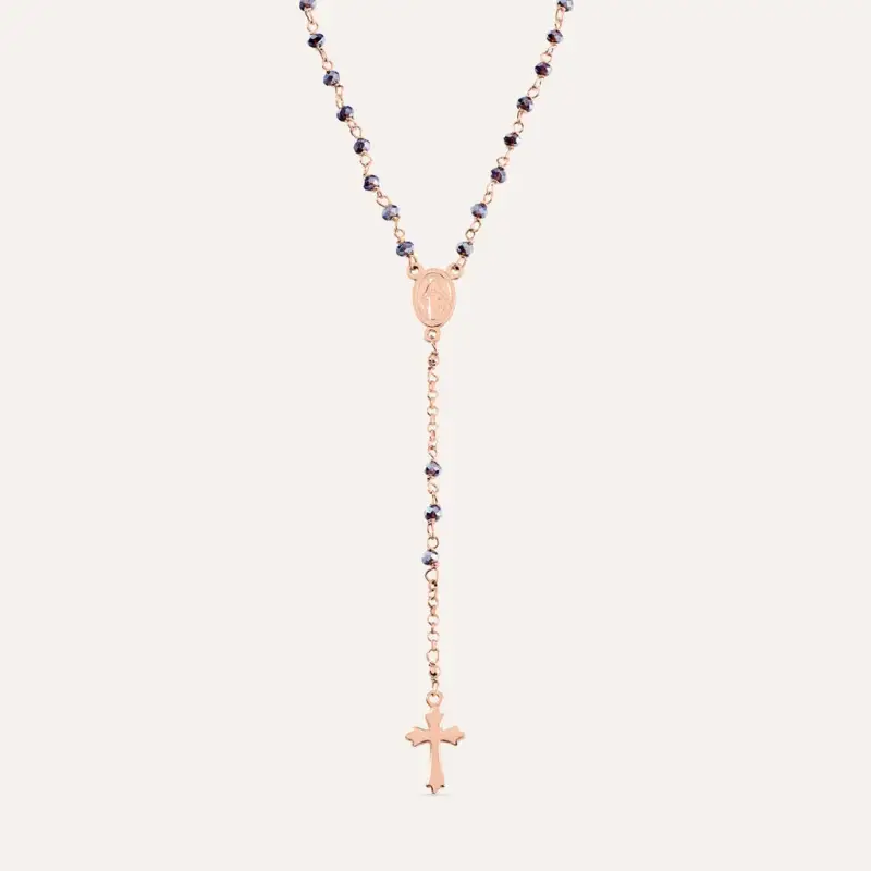 Collana Rosario Silver Soul Argento Rosa Cristallo
