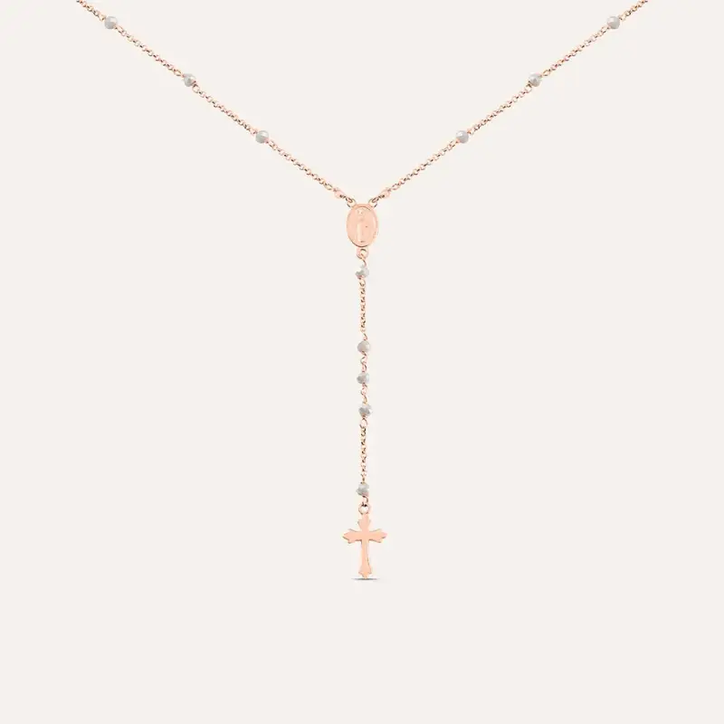 Collana Rosario Silver Soul Argento Rosa Cristallo