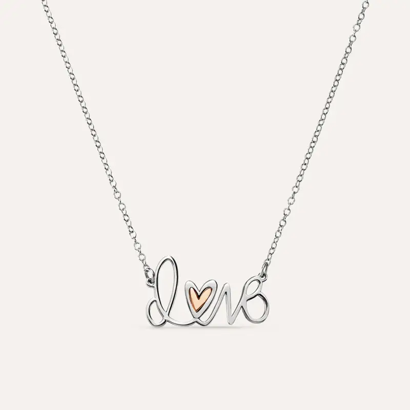 Collana Silver Collection Argento Bicolore Bianco / Rosa