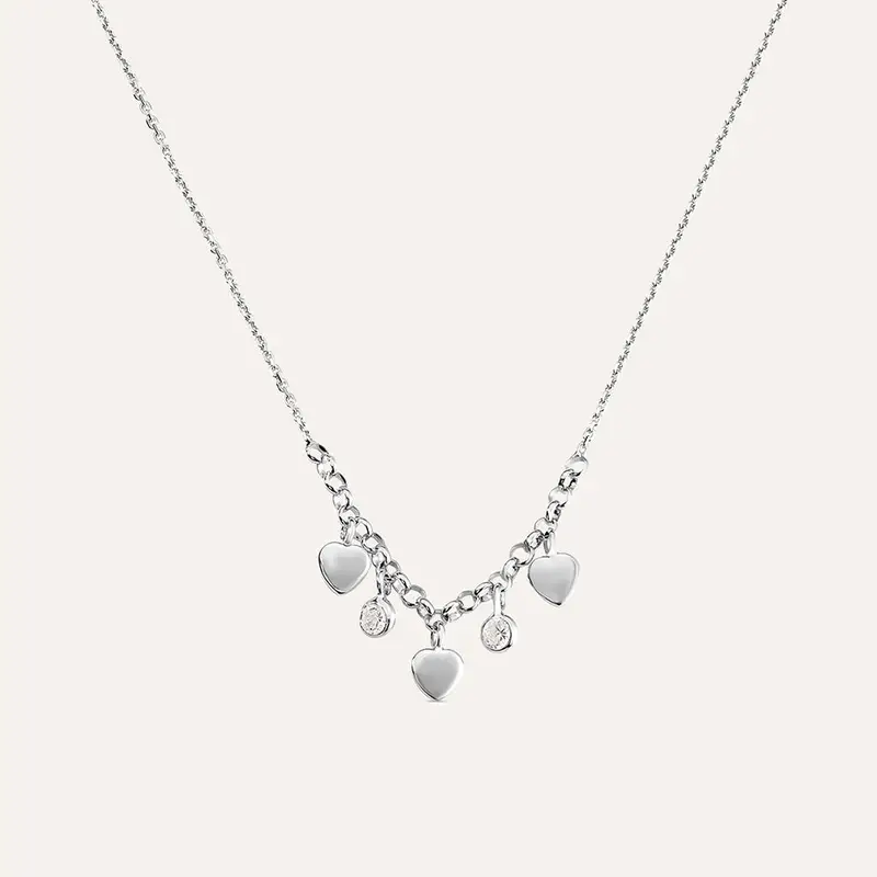 Collana Silver Collection Argento Rodiato Cubic Zirconia