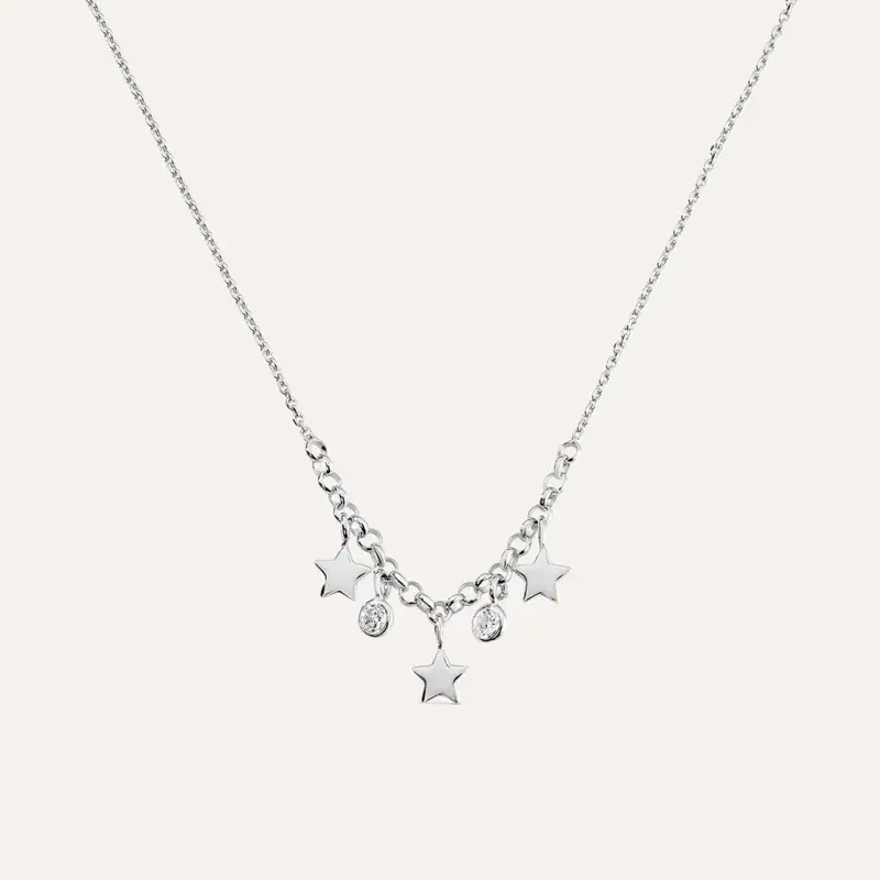 Collana Silver Collection Argento Rodiato Cubic Zirconia