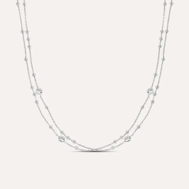 Collana Silver Elegance Argento Rodiato Cubic Zirconia