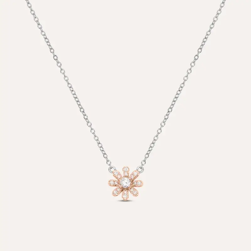 Collana Silver Moments Argento Bicolore Bianco / Rosa Cubic Zirconia