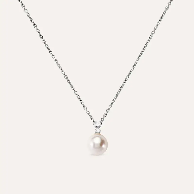 Collana Silver Pearls Argento Rodiato Cubic Zirconia