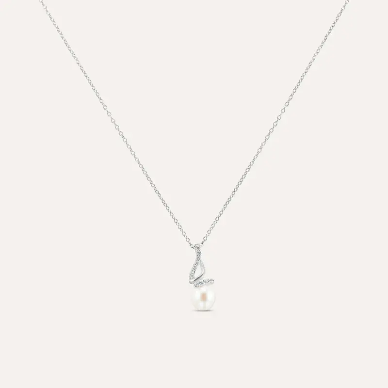 Collana Silver Pearls Argento Rodiato Cubic Zirconia